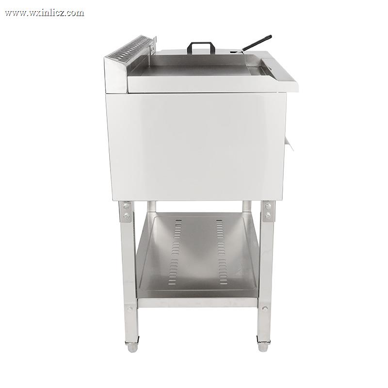 Flat Plate Pattern Stainless Steel Natural Gas/LPG Standing Griddle and Fryer