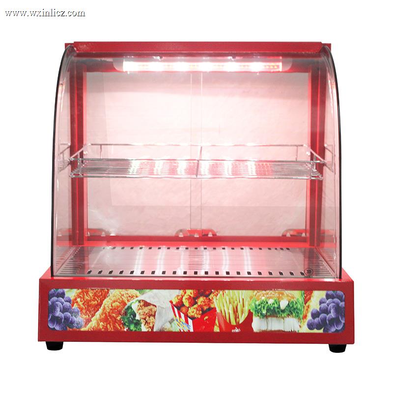 Stainless Steel Commercial Kitchen Electric Arc Glass Food Display Warmer Machine