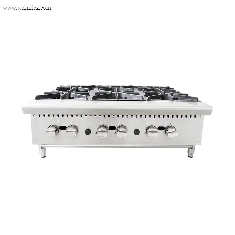 Stainless Steel Commercial Kitchen Natural Gas/LPG Desktop Stove Machine