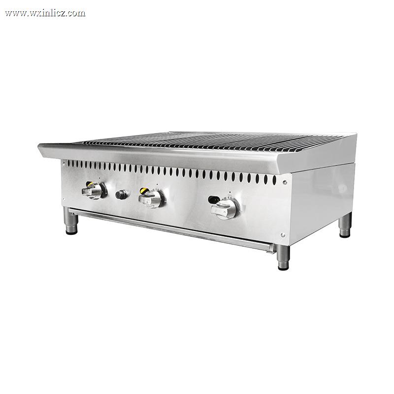 Natural Gas/LPG Lava Rock Grill With Burners Outdoor Indoor Kitchen Machine